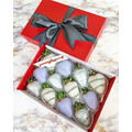 12pcs Purple White & Silver Chocolate Strawberries Gift Box